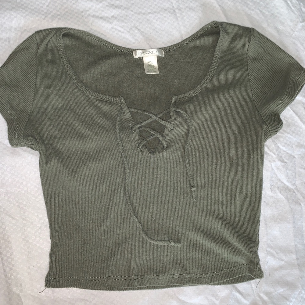 Lace up crop top